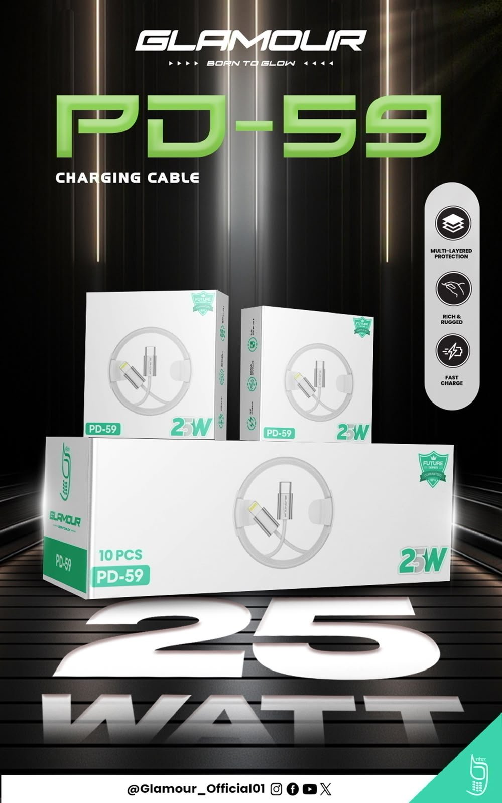 29 Glamour PD-59 25W Fast Charging Cable - Image 1
